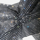 Toucheart Sexy Bow Knot Rhinestones Perspective Suspender Bra For Women Sexy Hottie Fishing Slit Lining Sleeveless Backless Bra