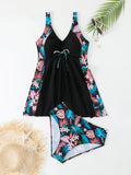 Strappy Printed Tankini 2026 Large Plus Size Swimsuit Women Beach Dress Swimwear Female Bathers Bathing Swimming Swim Suit 4XL