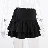 Streetwear Mall Goth Skirt Women Harajuku Y2k E-girl High Waist Bandage Mini Skirt Dark Gothic Punk Emo Alt Club Wear