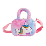 Cartoon Children'S Unicorn Plush Crossbody Bag Kindergarten Girl Cute Shoulder Bag Handbag Casual Coin Purse Birthday Gifts
