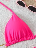 Triangle Halter String Thong Bikinis 2026 Women Sexy Swimsuit Solid Heart Swimwear Female Bathers Bathing Swimming Swim Suit