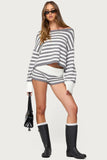 Women's spring suit 2026 European and American spring and summer women's fashionable lady solid color sweater short skirt suit