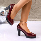 High Heels Shoes Women White Wedding Shoes Thick High Heels Fashion Party Pumps Footwear Black Red Big Size