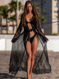 S - XL Sexy Sheer Crochet Lace Tunic Beach Cover Up Beach Cover-ups Long Beach Dress Beach Wear Beachwear Female Women V1318