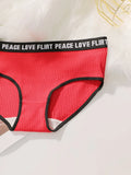Women's High Waist Panties  Letter Elastic Waistband Soft Ribbed Fabric Comfortable Briefs for Daily Wear women bra K2809