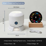 USB Powered 360° Rotating Dynamic Ambient Light LED Ocean Projector Night Light Ocean-Themed Decor Lamp for Living Room Bedroom