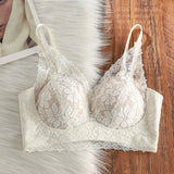 Tight Fit French Lace Bra for Small Bust - Comfort Lift Anti Sagging, Sexy Lace Back & Thin Strap Lingerie MOYISU Sexy Bras AB