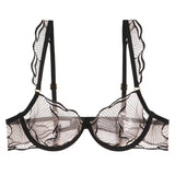 Summer French Minimizer Bra Beachwear Large Bust Pure Embroidery Lace Ultra Thin Plate Size Light Support Wirefree AU MOYISU