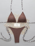 Halter Triangle String Bikinis 2026 Women Sexy Swimsuit Solid Brazilian Swimwear Female Bathers Bathing Swimming Swim Suit