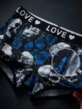 1XL-4XL Women Seamless Panties High-waisted Boyshorts Gothic Skull Soft Breathable Stretch Underwear for Women