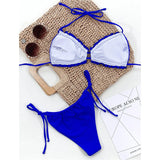 Sexy Ruffled Frilled Pleated Ruched Bikini Women Swimwear Female Swimsuit Two-pieces Bikini Set Bather Bathing Suit Swim V3239