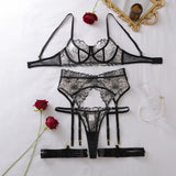 Toucheart Erotic Lingerie French Floral Embroidery See-through Mesh Push-up Underwire Sexy Body-shaping Thin Underwear Split Set