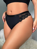 Women's Oversized Comfortable Breathable Triangle Pants Solid Color Four Season Underwear Sexy Lace Bra Z2516