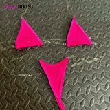 DEKA Sheer Mesh Mini Micro Bikini Set for Ladies Simple Transparent Swimsuit Strap Sensual Lingerie Beachwear Swimwear