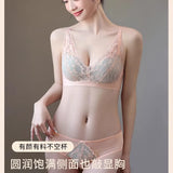 French Style Sexy Lace Underwear Set, Non-Padded Push Up Bra for Small Bust, Wirefree & Breathable, New Hot Bestseller MOYISU AB