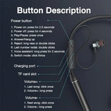 Wireless Headphones 180 Hour Endurance Bluetooth Bass Headset with Mic Stereo Neckband Earphones Sport Auriculares For TF Card