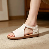 2026 Women's Summer Solid Color Retro Outdoor Casual Comfortable Flat Sandals  Beach Sandal