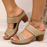 Plus Size Women's High Heels Platform Sandals Lightweight Thick Heel Summer Slippers Woman Comfort Non Slip Sandalias De Mujer