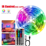 RGB LED Strip Lights 5050 SMD Bluetooth APP Control 24 Keys IR Remote Music Sync TV Backlight Decor Flexible 5V Led Tape Lamp