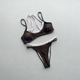 2026 Splicing Polka Dots Bikini Women Swimwear Female Swimsuit Two-Pieces Bikini Set High Cut Leg Bather Bathing Suit Swim V8172