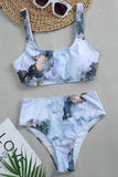 Sport Bikini Set Sexy Women Swimsuit Push Up High Waist Marble Blooming Print Swimwear Female Bathing Suit Banadores Mujer 2026