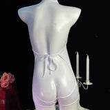 Hot Sexy Lingerie Lace Erotic Teddy Bodysuit Women Sexy Underwear Hollow Perspective Crotchless Stripper Clothing Babydoll Dress