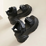 Silver Chunky Platform Sandals for Women Summer Wedge Heels Sport Sandals Woman Comfortable Thick Bottom Casual Sandles Female