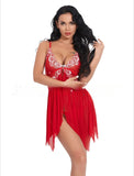 Toucheart Sexy Lingerie Set Women's Lace Nightgown Mesh See-through Suspender Dress Lace Patchwork Sexy Ultra Thin Pajama Set