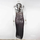 S - XL New Leopard Halter V Neck Backless Tunic Beach Cover Up Cover-ups Beach Dress Beach Wear Beachwear Female Women V7841