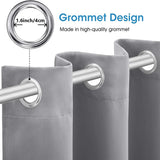 NONECN Blackout Curtains 4 Pack Heat Insulated Grommet For Bedroom Living Room