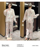 Spring and summer new Chinese style pajamas, ice silk long sleeves, large size home clothes set, retro buckle home clothes