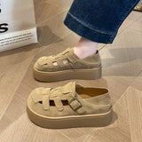 Hollow Breathable Bun Head Sandals Women's Wear 2026 Summer New Fashion Two Wear Thick Soled Beach Sandals Women's Shoes