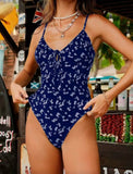 2026 Strappy Swimsuit One Piece Sexy Printed Floral Swimwear Women Bathers Bathing Swimming Swim Suit Padded Beachwear Summer