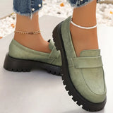 Fashion Green Stain Loafers Shoes Women 2025 Round Toe Embroidery Shoes for Woman Plus Size Platform Casual Shoes Ladies