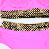 2026 Sexy Bikini Women Push Up Swimwear Swimsuit Gold Wavy Edge Patchwork High Waist Bikinis Set Bathing Suit Biquinis Feminino