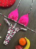New Women's Bikini Split Print Swimwear Fashion G-string Beach Holiday