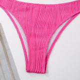 Wrinkled Crinkled Cross Back Bikini Women Swimwear Female Swimsuit Two-pieces Bikini Set High Cut Bathing Suit Swim Beach Wear