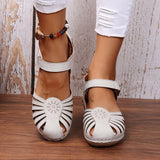 2026 New Women's Peep-Toe Ankle Strap Sandals Summer Block Heel Fashion Shoes