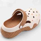 Cute Icecream Style Fashion Clogs For Women Summer Platform Shoes Thick Sole Female Home Street Slippers Girls Close Toe Sandals