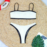 Sexy High Cut Leg Brazilian Bikini Women Swimwear Female Swimsuit Two-Pieces Bikini Set Padded Bather Bathing Suit Swim V8316