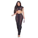DEKA Beachwear Women Summer Dress Vacation Outfits for New Ladies Split Long Skirt Two Piece Solid Beach Crochet Bikini Cover Up