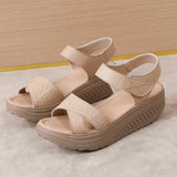 Women Comfortable Sandals Wedges Platform Ankle Strap Casual Orthotic Walking Sandals Orthopedic Arch Support 5cm heel