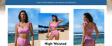 Striped Bikini Women Sexy High Waist Split Swimsuit Lace Up Bikini Set Summer Two-piece Beachwear Bathing Suit Thong Biquinis