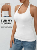 Summer Women's Halter Neck Tank Top Sleeveless Padded Crop Top Casual Vest Slim Fit Camisole for Daily Wear