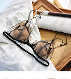 Summer French Front Closure Bralette Set Ultra Thin Breathable Sexy Lace Lingerie Comfy Everyday Wear for Women S-XL MOYISU Bras