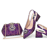 doershow  beautiful Italian Shoes And Bag Sets For Evening Party With Stones Italian Leather Handbags Match Bags!  HGH1-1