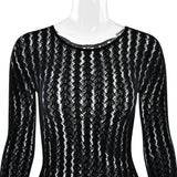 FDYOUI Sexy See-through Bodysuit Women's Long Sleeve Night Club Overalls Black Streetwear Lady Chic One Piece Party Jumpsuits