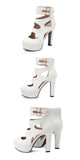 Trendy Hot Sale Summer Fashion Peep Toe Platform High Heels Roman Ankle Sandals Woman's Hollow Out Party Sandals Plus Size 34-50