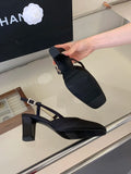 Summer Closed Toe Sandals Buckle Strap Summer Heels Mary Jane Thick Heels French Shallow Lolita Sandals OL Dress Shoes New 2026