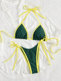 sexy string micro mini patchwork bikinis sets two pieces swimsuit thong Swimwear Biquini conjunto de bikini tankini beachwear